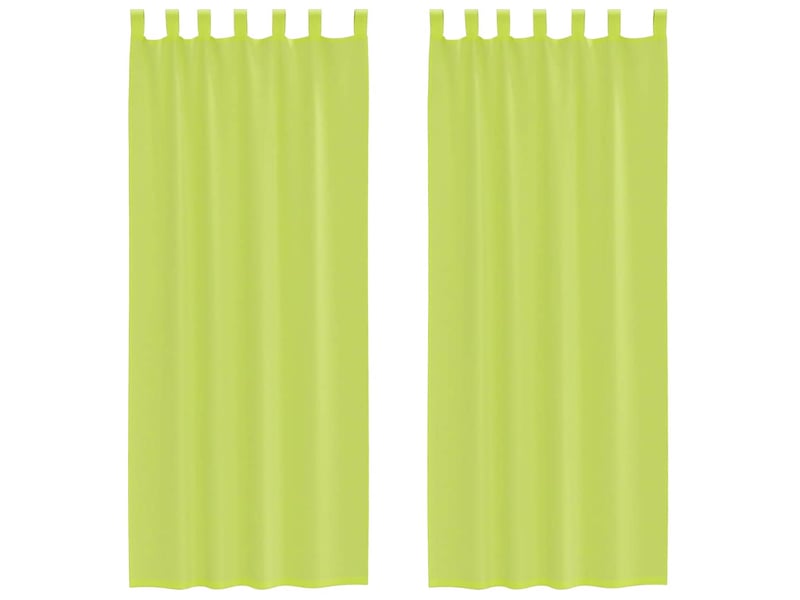  Lot de 2 rideaux en voile, voilages avec passants vert pomme cf44455  - Conforama A