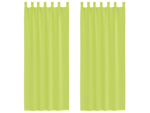 Lot de 2 rideaux en voile, voilages avec passants vert pomme cf44455