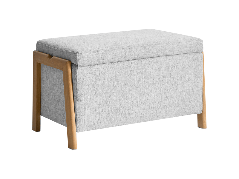 Ensemble de salon 3 places edland tissu gris clair avec banc  - Conforama D