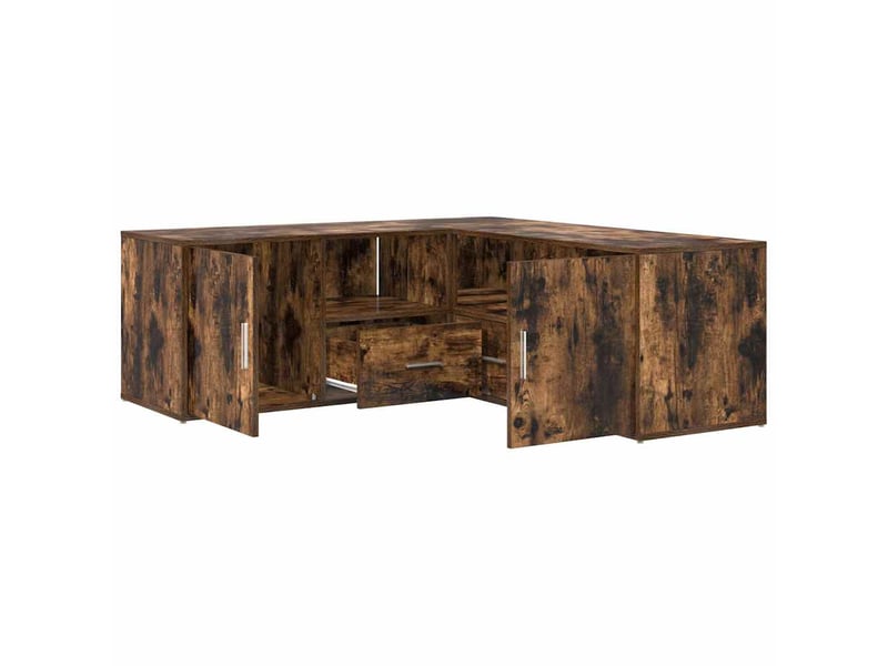  Armoire d'angle, armoire de rangement chêne fumé 200x40x45 cm bois d'ingénierie  - Conforama A