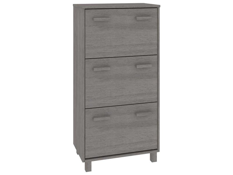  Meuble à chaussure, armoire à chaussures hamar gris clair 59,5x35x117 cm pin massif  - Conforama A
