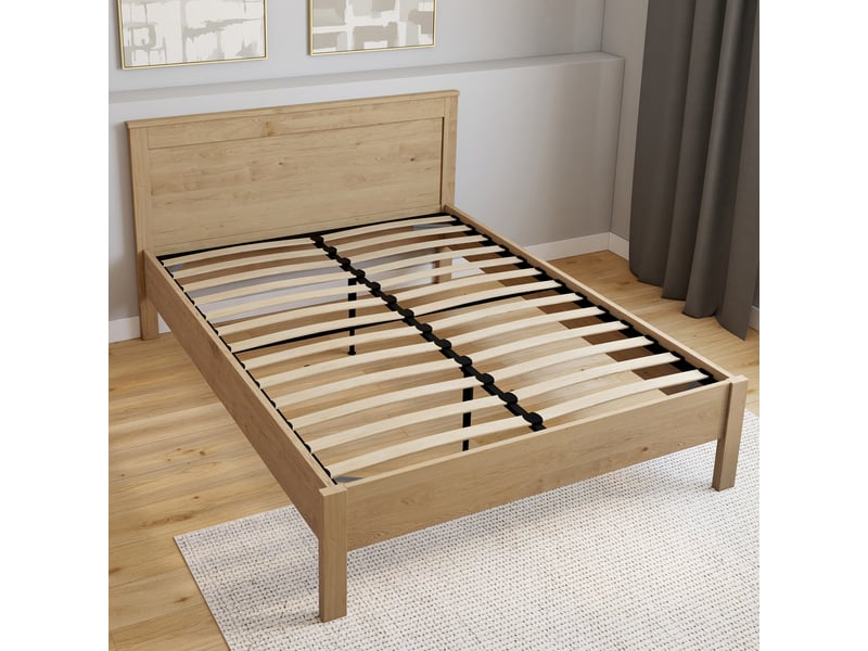 Sommier cadre métal à lattes fixe 140 x 190 cm  - Conforama D