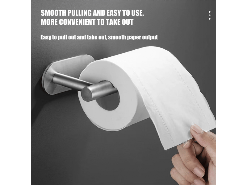  Porte-papier toilette sans perçage, porte-papier en acier inoxydable, porte-papier toilette autocollant, porte-rouleau  - Conforama E