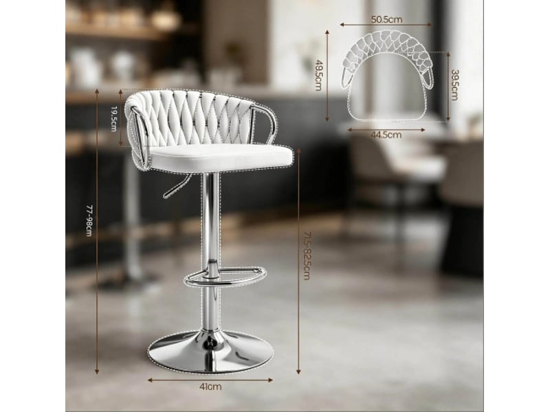 Lot de 2 tabourets de bar pivotants et réglables en velours gris foncé - Conforama E