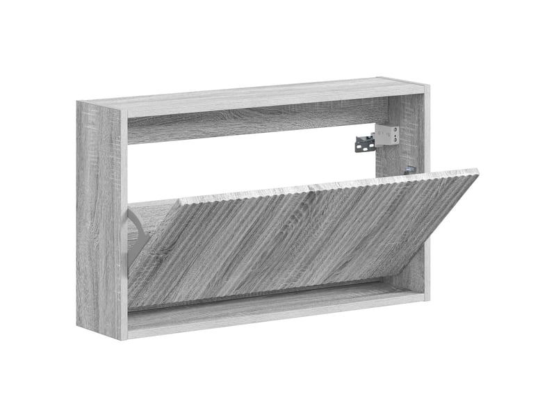  Meuble à chaussures mural, armoire à chaussures arnhem 71x17x43 cm sonoma gris  - Conforama C