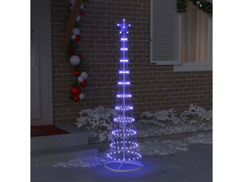  Arbre de noël, sapin de noël led bleu 51 x 51 x 190 cm métal  - Conforama C