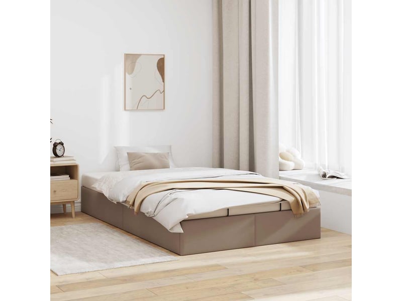 Lit double- lit adulte - cadre de lit ottoman sans matelas cappuccino 120x200 cm - Conforama B
