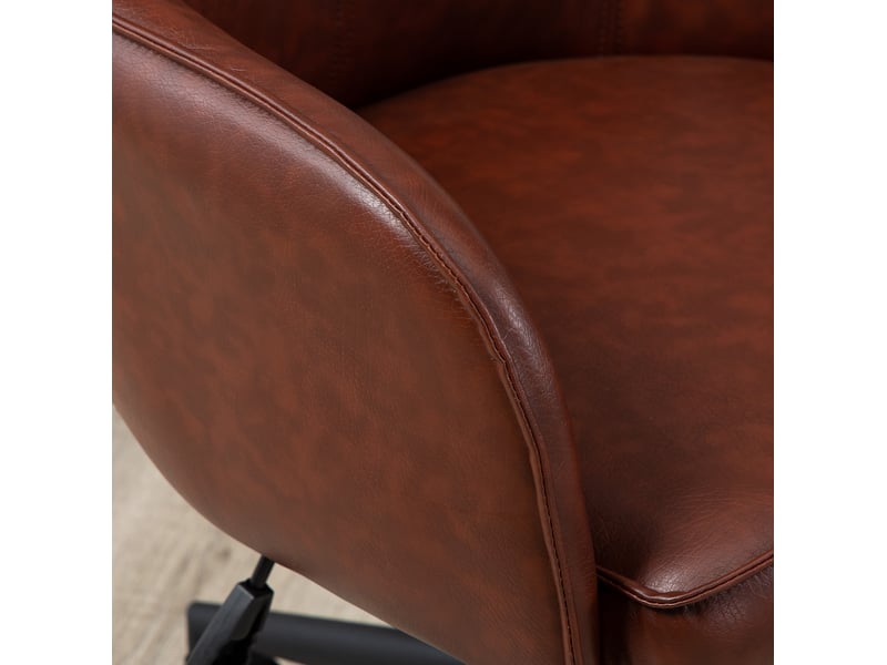  Chaise de bureau marron aspect similicuir avec bascule et hauteur réglable  - Conforama E