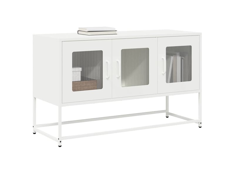  Meuble tv - banc tv - meuble de rangement blanc 100,5x39x60,5 cm acier laminé à froid  - Conforama B