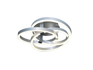 Naeve divora plafonnier semi-encastré à led intégré cct à intensité variable, aluminium, 2 800-6 800 k, télécommande