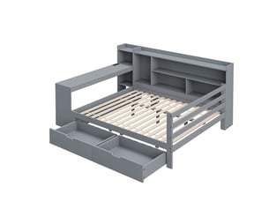 Lit banquette 140x200 cm    coloris gris