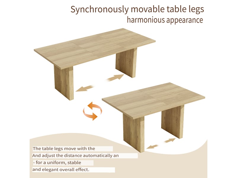  Table à manger extensible 140 à 200 x 90 cm, 6 à 8 personnes, plateau rectangulaire épais, décor chêne  - Conforama D