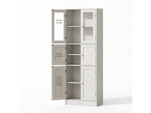 Buffet 6 porte(s)  0 tiroir(s)   - 60 cm coloris blanc 