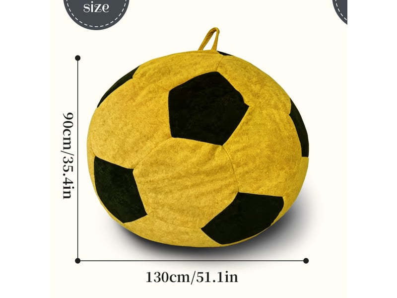  Fauteuil poire grand format en forme de ballon de foot, tissu flanelle  - Conforama C