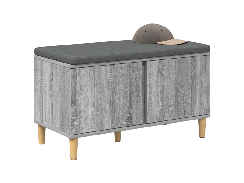  Banc d'entrée, banc interieur avec coussin gris sonoma 80x38x46 cm shl71508  - Conforama C