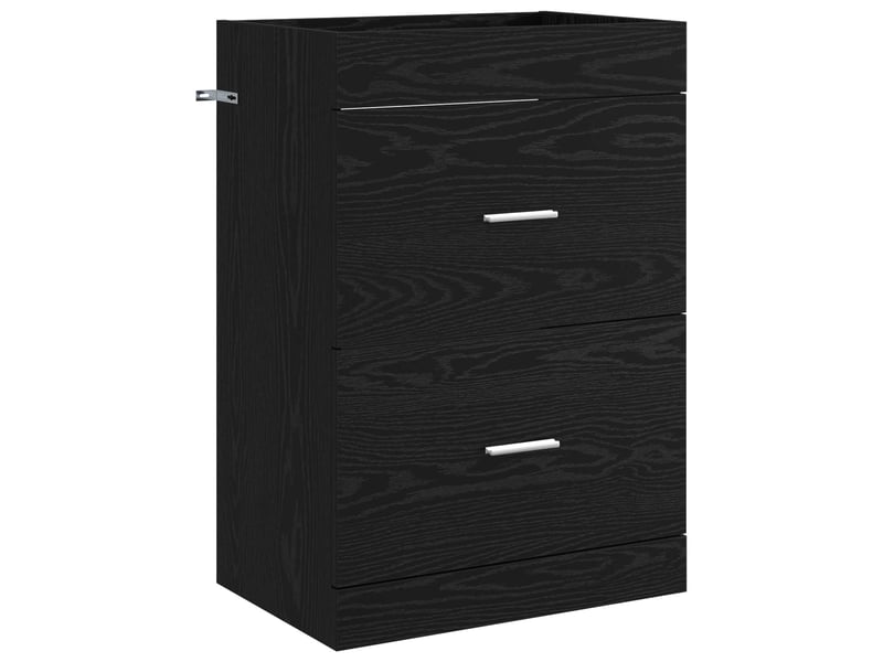  Meuble sous lavabo de salle de bain, commode chêne noir shl319  - Conforama A