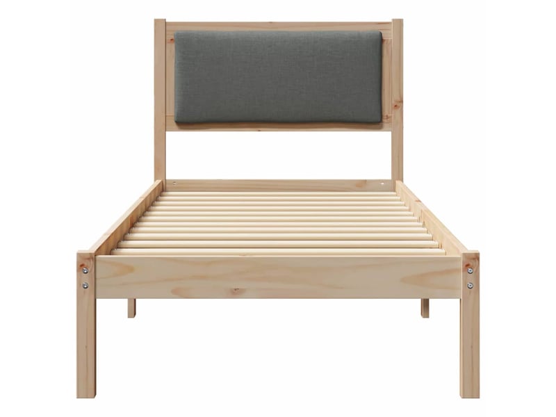  Lit simple- lit adulte -  cadre de lit avec tête de lit gris foncé 80 x 200 cm pin massif  - Conforama D