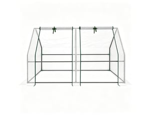 Mini serre de jardin 180 x 90 x 90 cm – blanche – 2 fenêtres enroulables pour protéger vos plantes