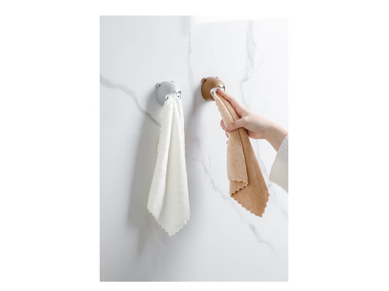 Crochets muraux ours mignons pour serviettes, cintres de salle de bain autocollants, lot de 2, marron et gris - Conforama D