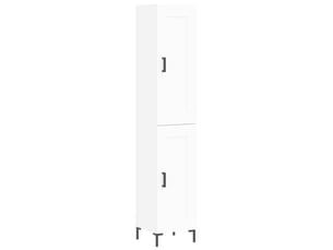 Buffet haut - bahut - meuble de rangement blanc 34,5x34x180 cm bois d'ingénierie