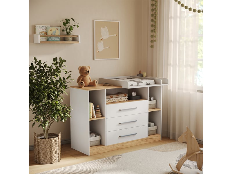  Vicco commode à langer, blancchêne doré, 138.3x93cm  - Conforama C