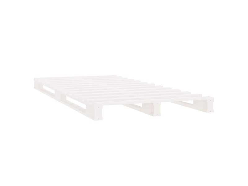  Lit simple- lit adulte -  lit de palette blanc 90x190 cm bois de pin massif simple  - Conforama C