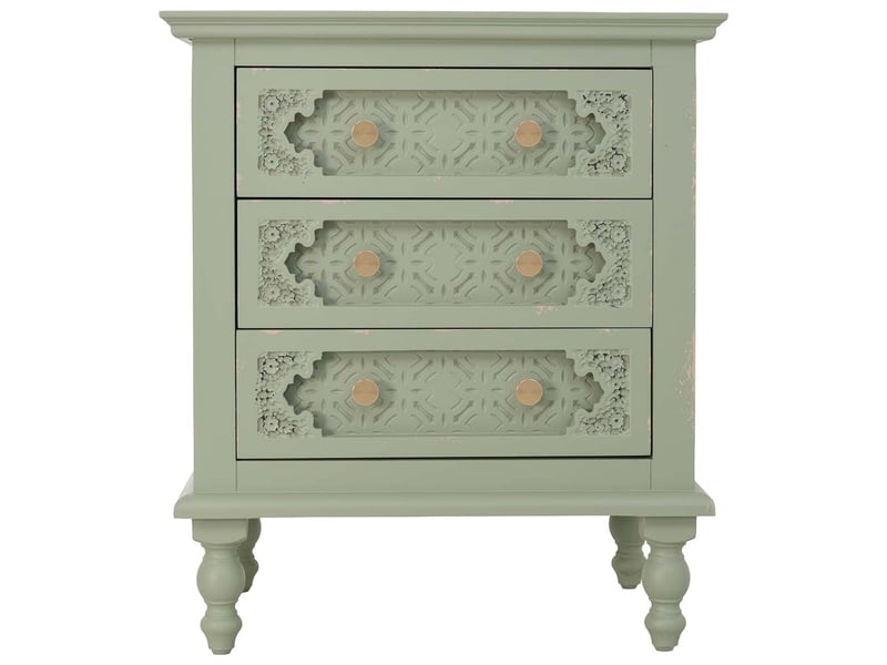  Table de chevet en bois vert 52x38x59 cm h  - Conforama B