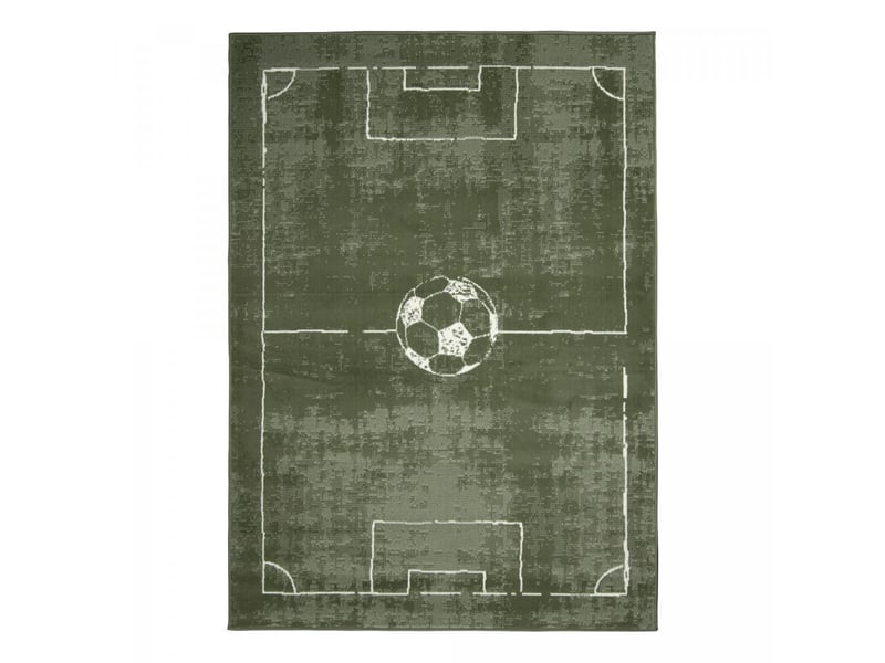  Tapis 120 x 170 cm lyn1 foot, motif terrain de football vert et blanc, design ludique et sportif  - Conforama B