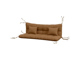 Lot de 4 coussins d'assise, 150 x 50 cm, imperméables, avec attaches, 10 cm d'épaisseur, couleur beige.