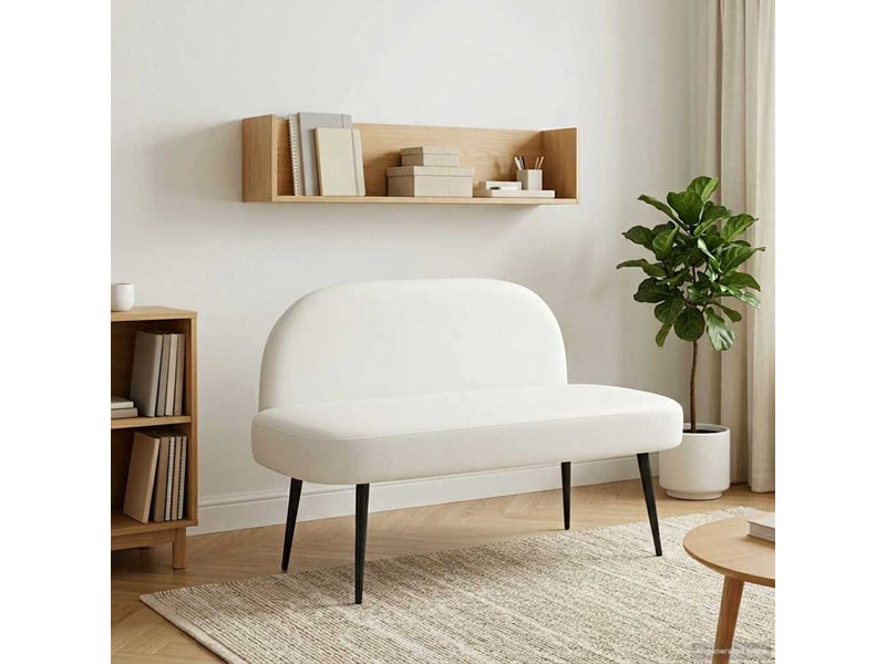  Banc rembourré, banc de lit avec dossier blanc 110x60x76 cm simili cuir  - Conforama B