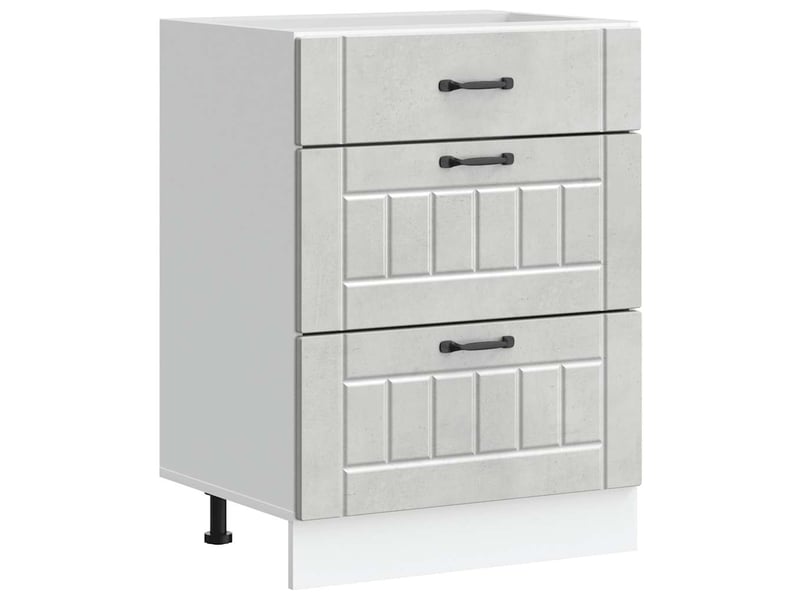  Meuble de rangement, armoire de cuisine lucca gris béton bois ingénierie shl7861  - Conforama A