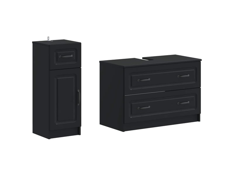  Ensemble de 2 meubles de salle de bain utrecht noir cf63218  - Conforama A