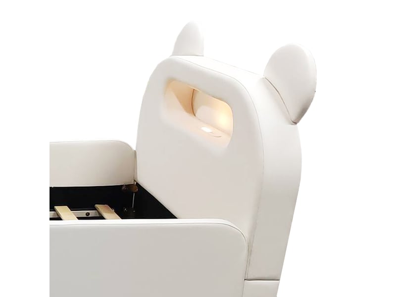 Lit enfant - rangement - 90x200 cm - rangements - simili cuir - blanc BUYDEEMEUS - Conforama E