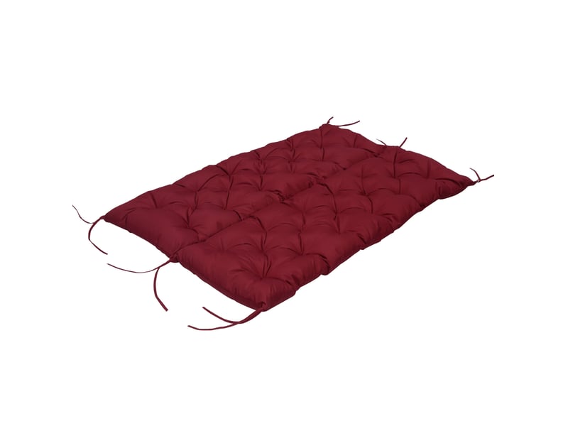  Coussin de banc 3 places 150x98x8 cm avec 6 liens rouge  - Conforama D