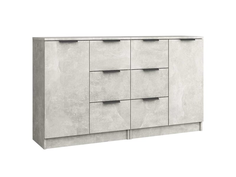  Buffets 2 pcs - bahut - meuble de rangement gris béton 60x30x70 cm bois d'ingénierie  - Conforama A