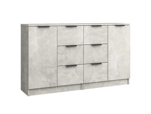 Buffets 2 pcs - bahut - meuble de rangement gris béton 60x30x70 cm bois d'ingénierie