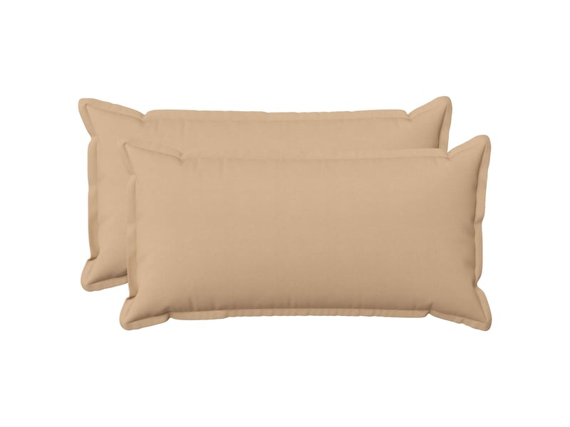  Lot de 2 coussins avec oreiller, coussins décoratifs houten crème lin synthétique cf51167  - Conforama B