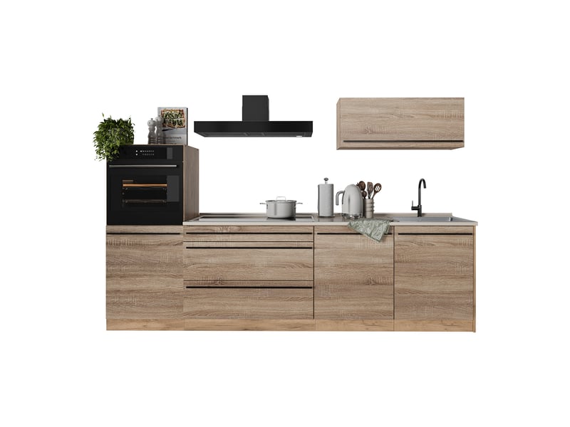  Vicco cuisine, sonomachêne doré, 280cm plan de travail anthracite  - Conforama E