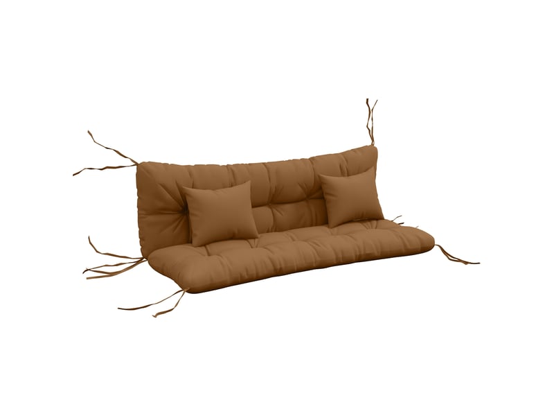  Lot de 4 coussins d'assise, 150 x 50 cm, imperméables, avec attaches, 10 cm d'épaisseur, couleur beige.  - Conforama A