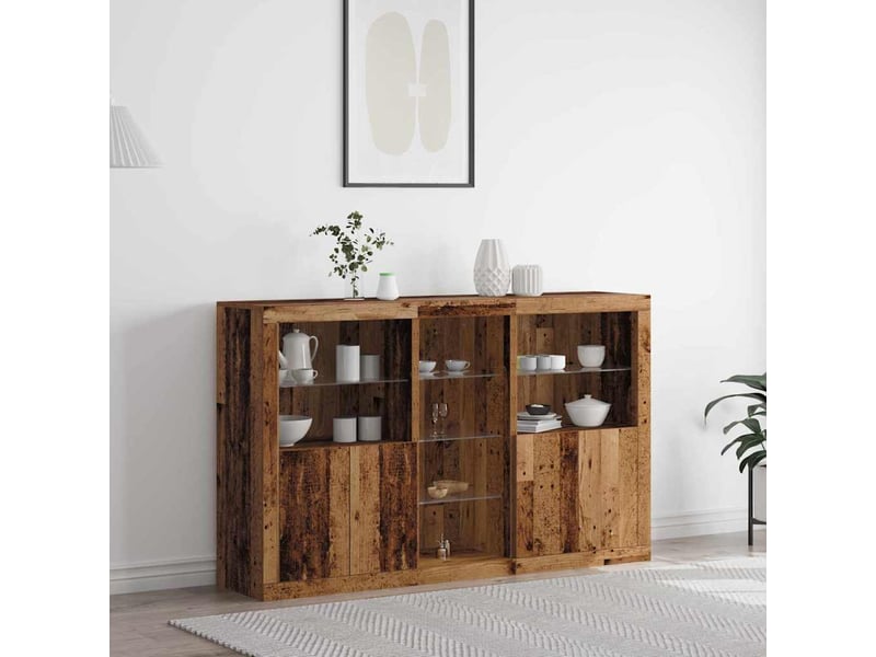 Buffet - bahut - meuble de rangement led bois ancien 162 x 37 x 100 cm bois d'ingénierie - Conforama B