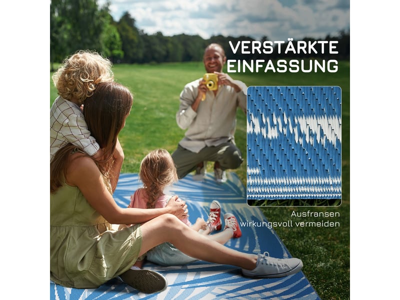  Tapis de camping double face bleu, idéal pour la pelouse, le salon et la terrasse (182 x 274 cm)  - Conforama A