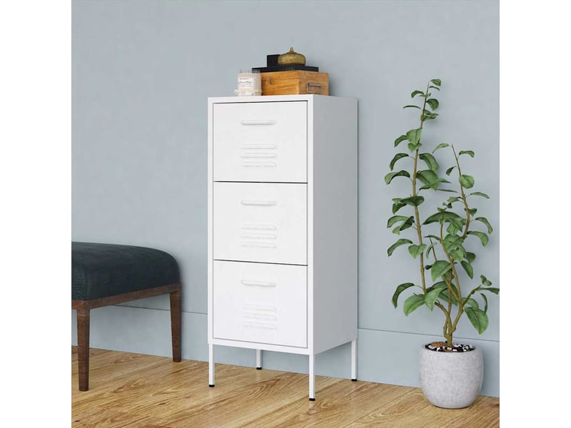  Armoire de rangement, rangement bureau blanc 42,5x35x101,5 cm acier shl5078  - Conforama B