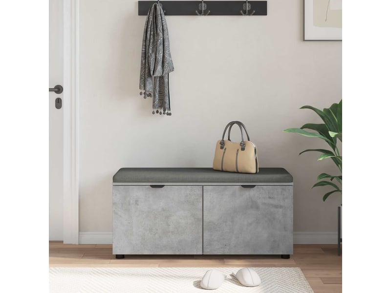  Banc d'entrée, banc interieur avec coussin gris béton 100x38x46 cm shl47068  - Conforama D