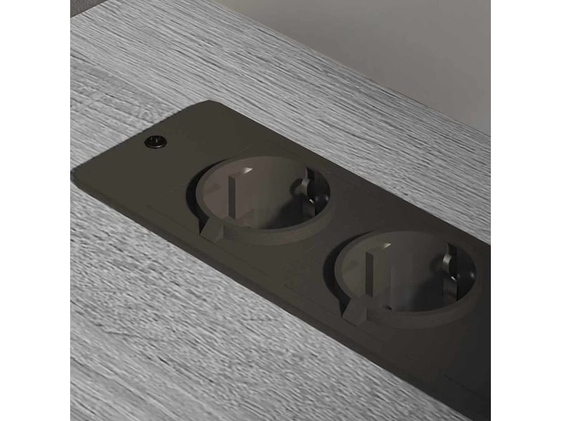  Commode chambre, cabinet avec station de charge 76 x 41 x 72 cm sonoma gris  - Conforama E