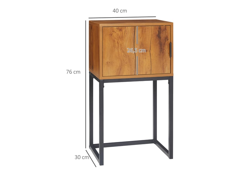  Console de style industriel, table d'appoint, buffet, 1 meuble, bois naturel et noir  - Conforama E