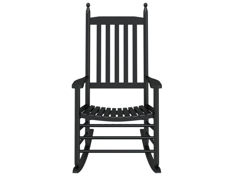  Lot de 2 chaises à bascule avec sièges incurvés en bois de peuplier noir dec029108  - Conforama C