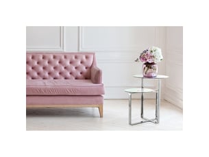 Table basse design catrice 125 avec doubles plateaux en verre et acier