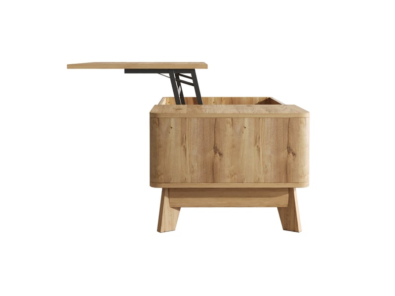  Table basse 95x48x50 cm plateau relevable, mdf naturel  - Conforama E