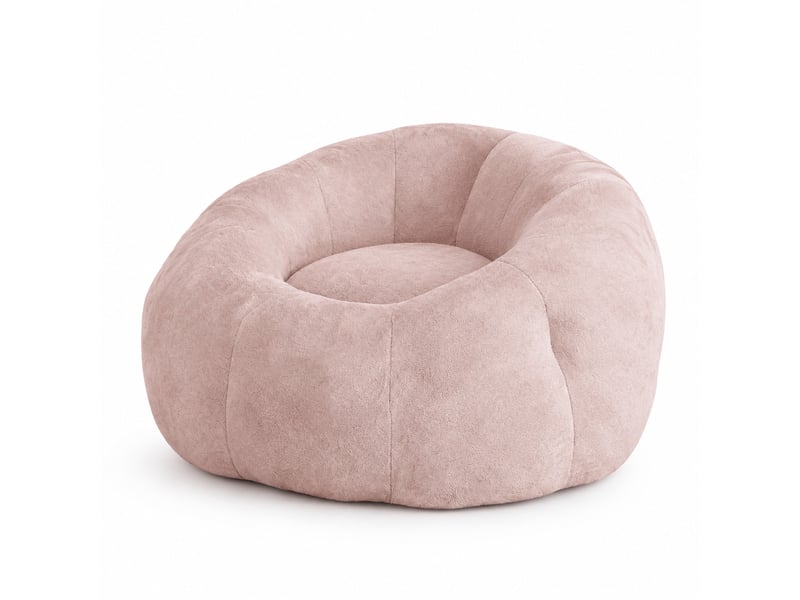  Fauteuil pouf rond 120x130x72 cm à base stable rose  - Conforama A