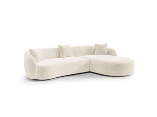 Canapé d'angle droit fixe SIA HOME 1CELADVTCR 4 places Velours Crème